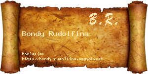 Bondy Rudolfina névjegykártya